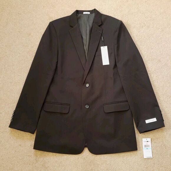 Calvin Klein Other - Nwt Calvin Klein Big Boys Husky Stretch Formal Suit Jacket 2 Buttons Black Sz 20
